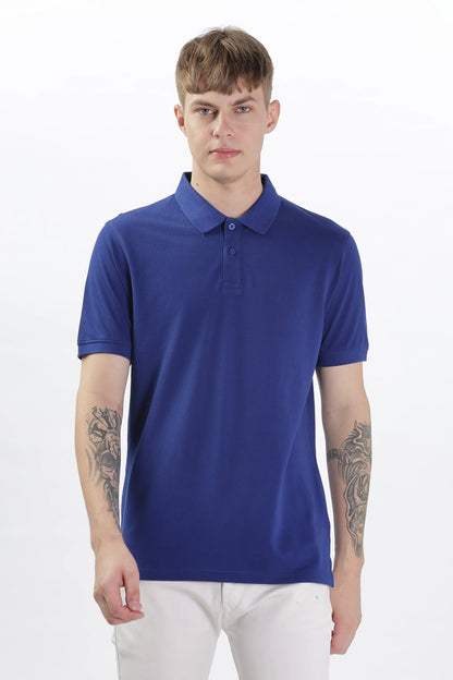 Men’s Soft Cotton Polo T-Shirt (Feathery Series) - Royal Blue | PallyWear