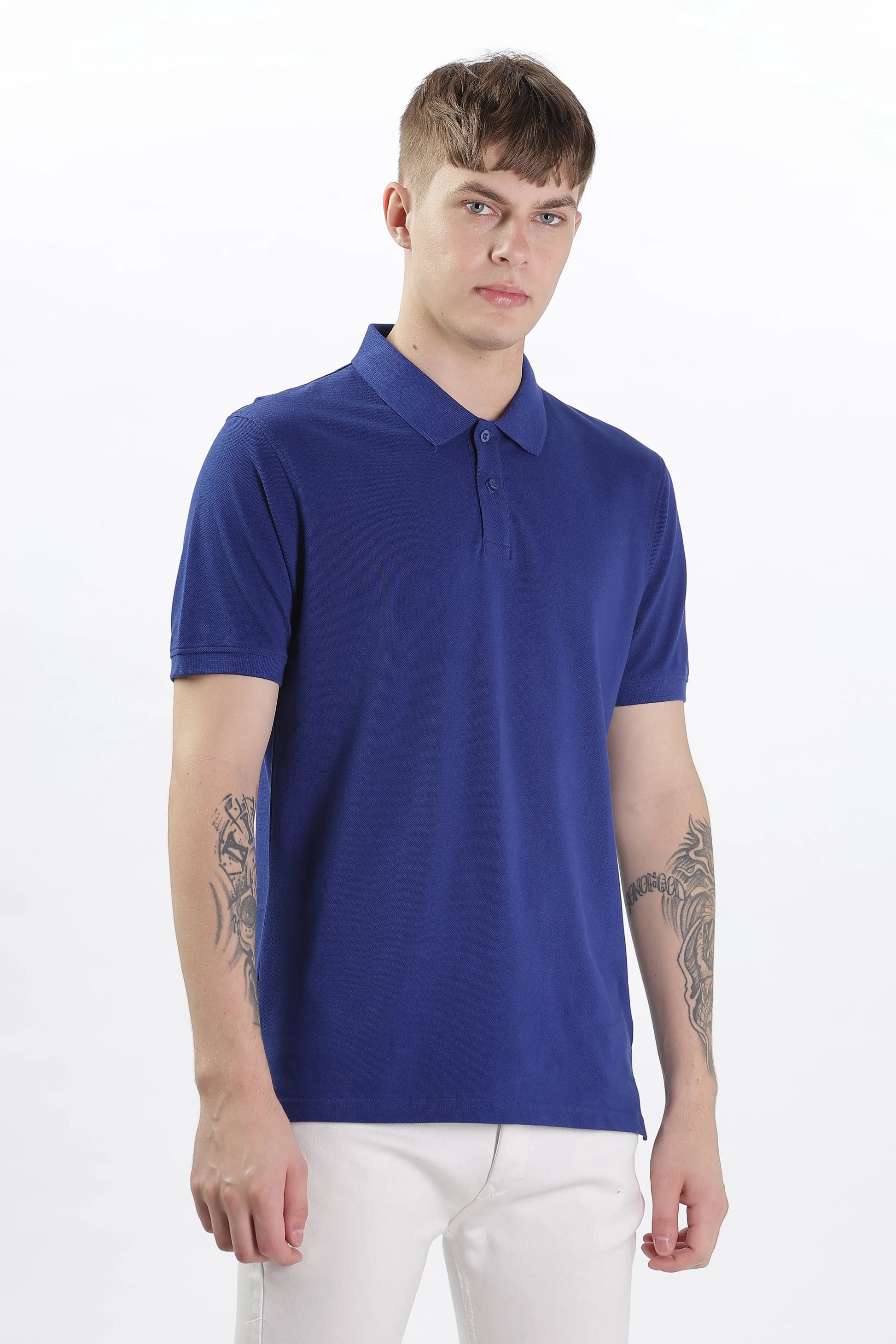 Men’s Soft Cotton Polo T-Shirt (Feathery Series) - Royal Blue | PallyWear