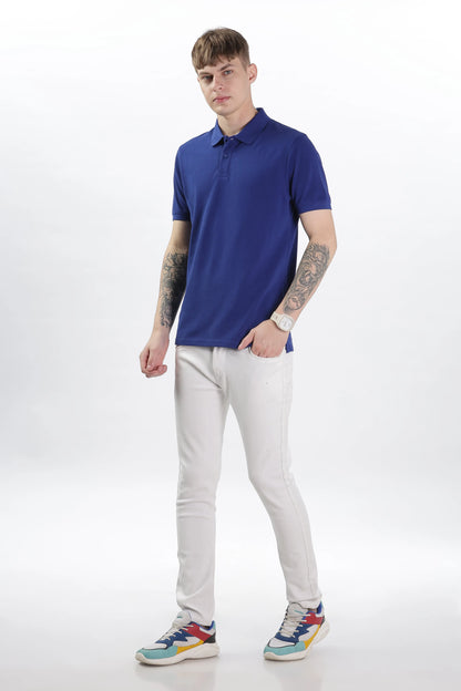 Men’s Soft Cotton Polo T-Shirt (Feathery Series) - Royal Blue | PallyWear
