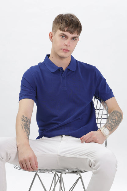 Men’s Soft Cotton Polo T-Shirt (Feathery Series) - Royal Blue | PallyWear
