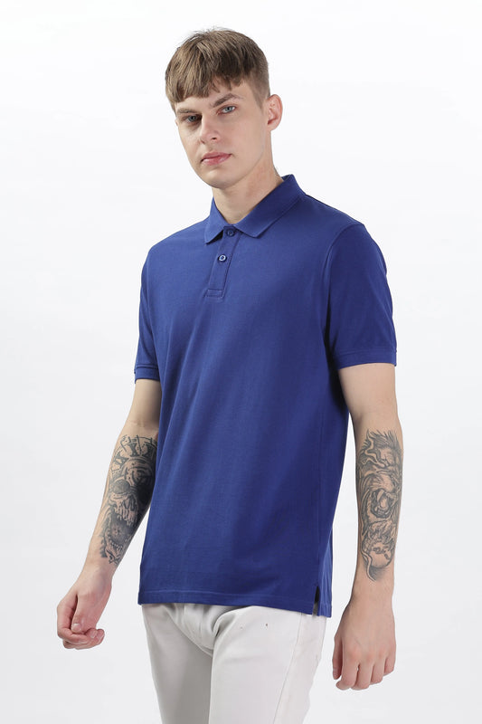 Men’s Soft Cotton Polo T-Shirt (Feathery Series) - Royal Blue | PallyWear