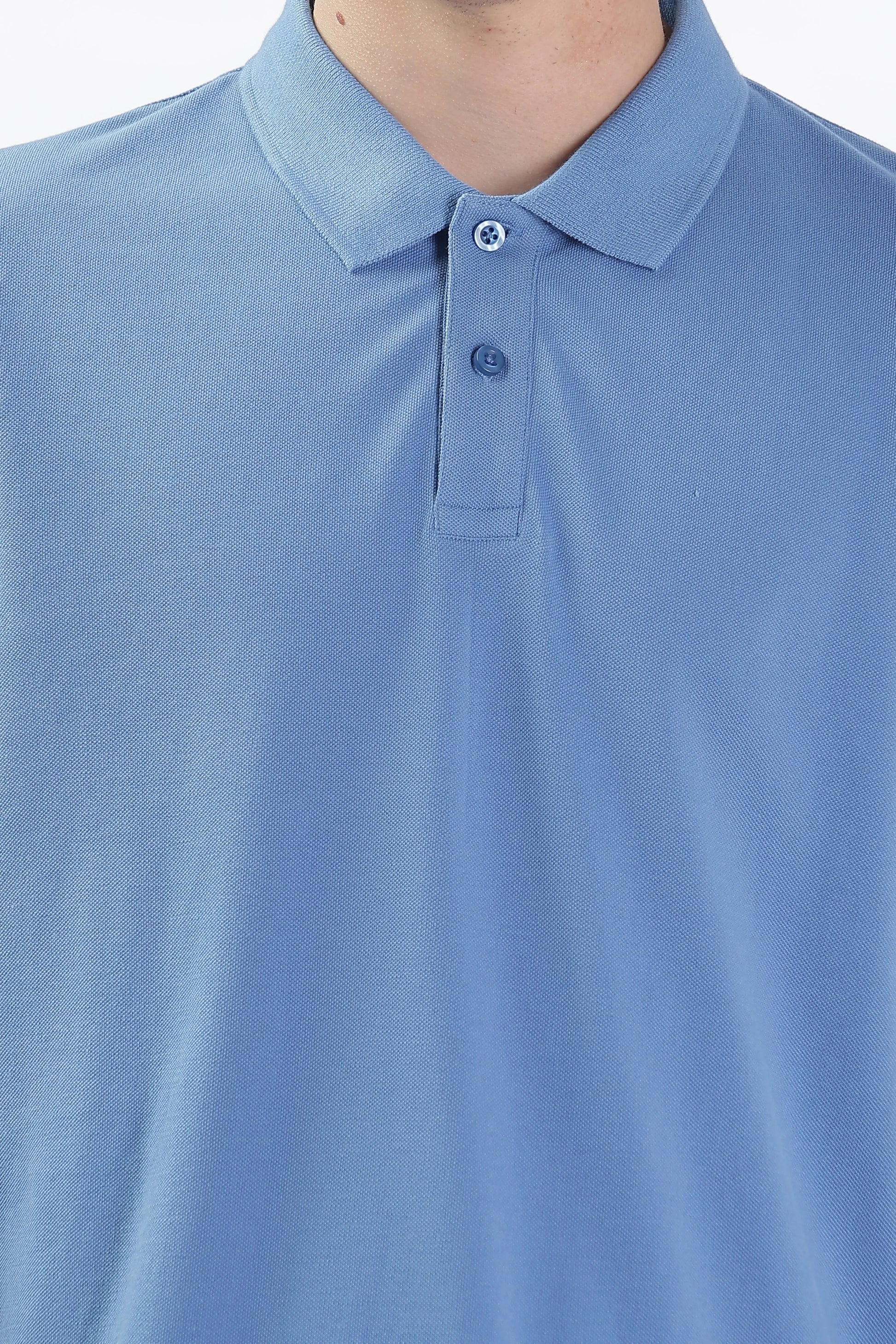Men’s Soft Cotton Polo T-Shirt (Feathery Series) - Sky Blue | PallyWear