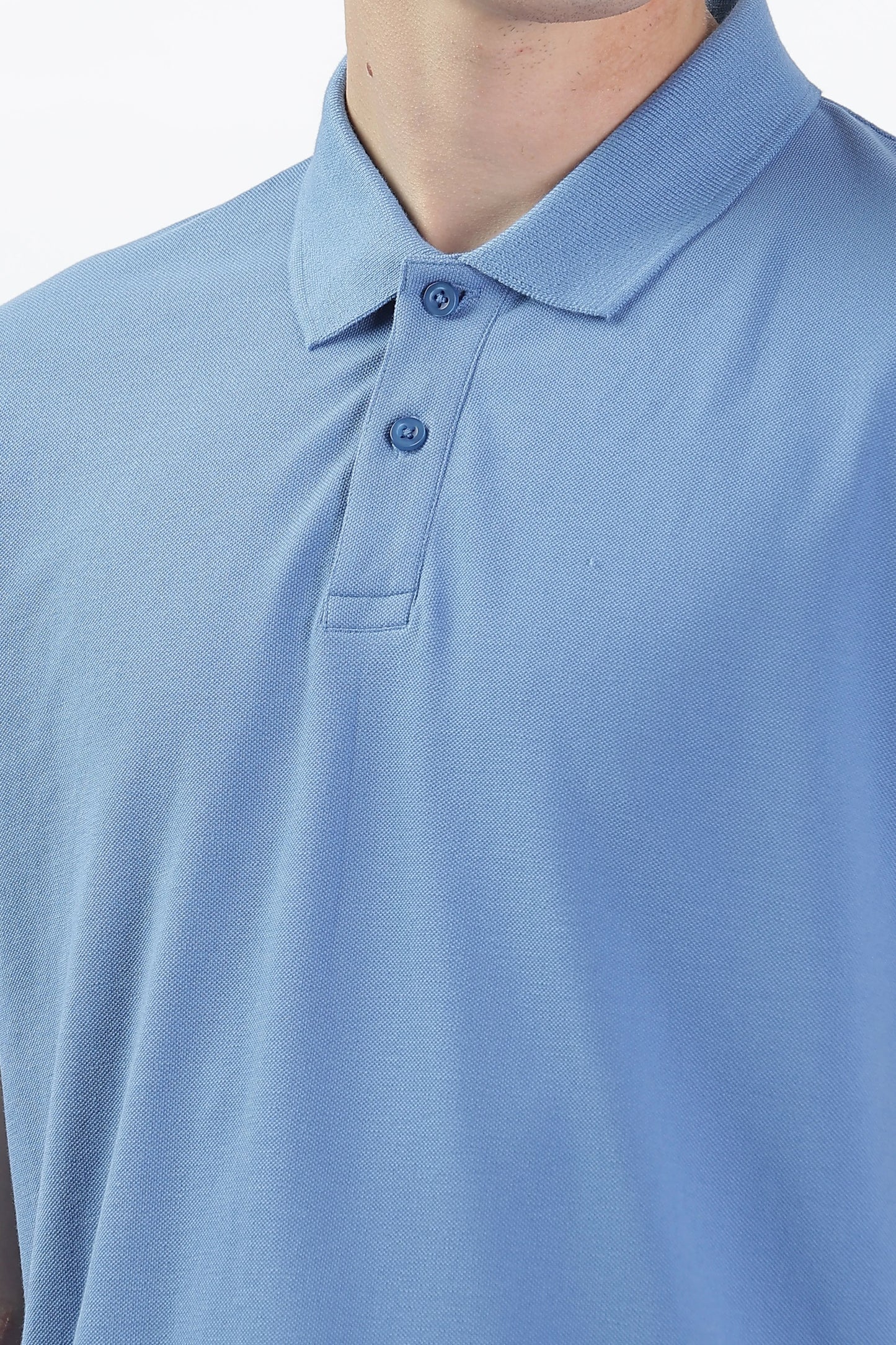 Men’s Soft Cotton Polo T-Shirt (Feathery Series) - Sky Blue | PallyWear