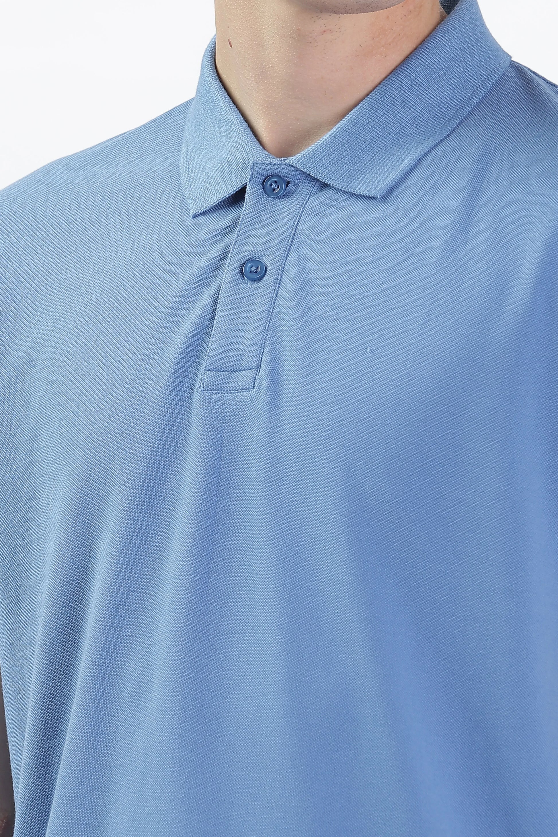 Men’s Soft Cotton Polo T-Shirt (Feathery Series) - Sky Blue | PallyWear