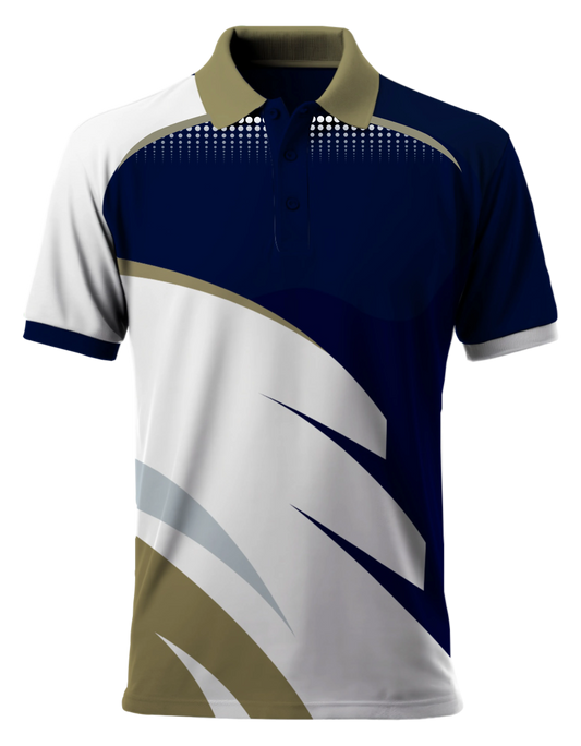 Performance Dry-Fit Sports T-Shirt - Blue - Collar Neck | PallyWear