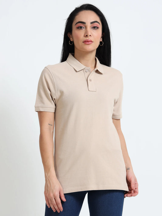 Women’s Comfort Cotton Polo - Beige | PallyWear