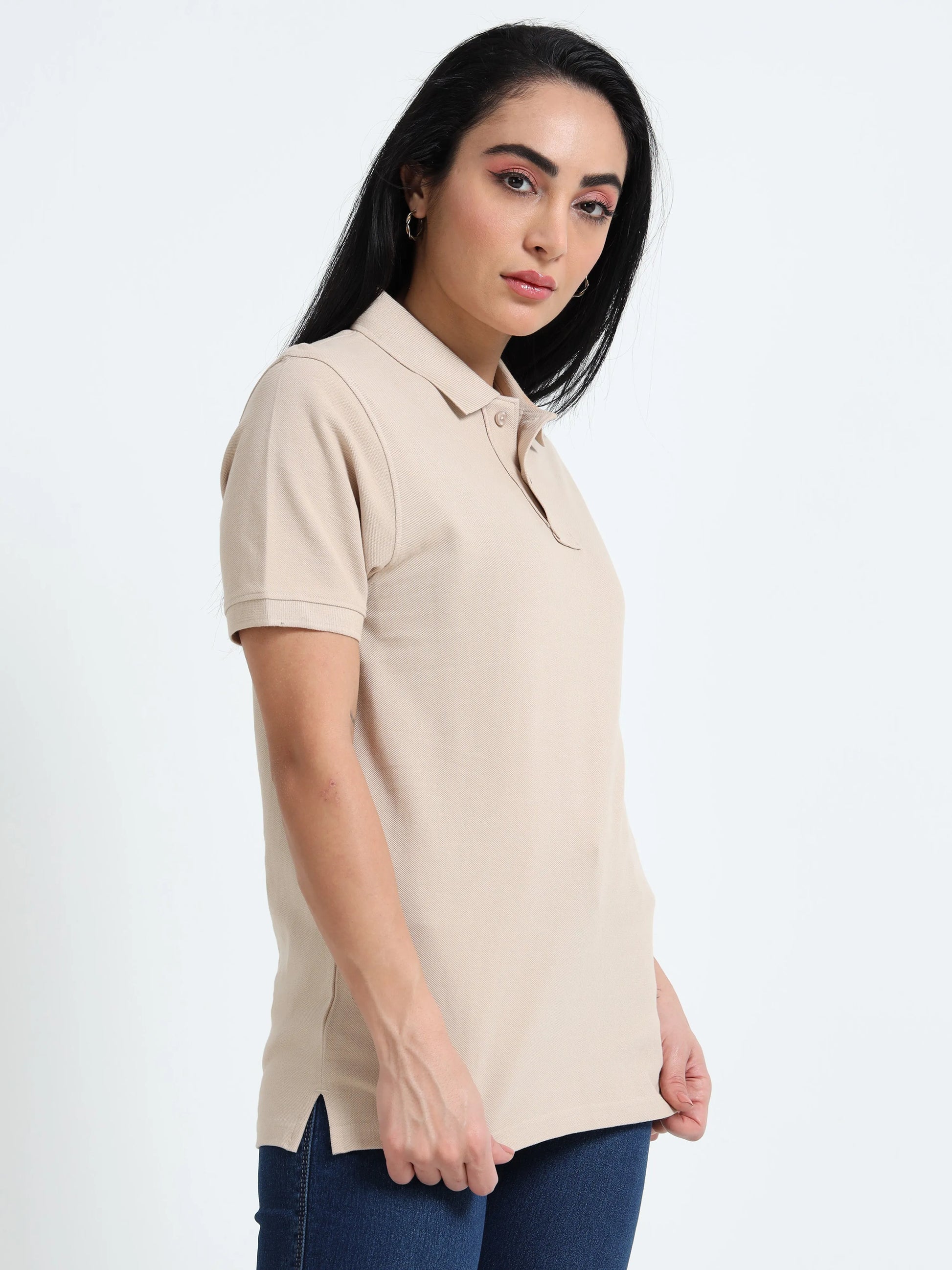 Women’s Comfort Cotton Polo - Beige | PallyWear