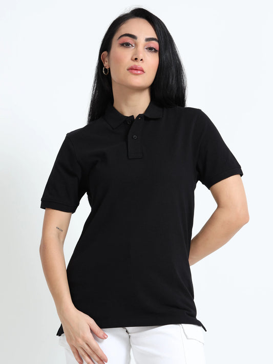 Women’s Comfort Cotton Polo - Black | PallyWear