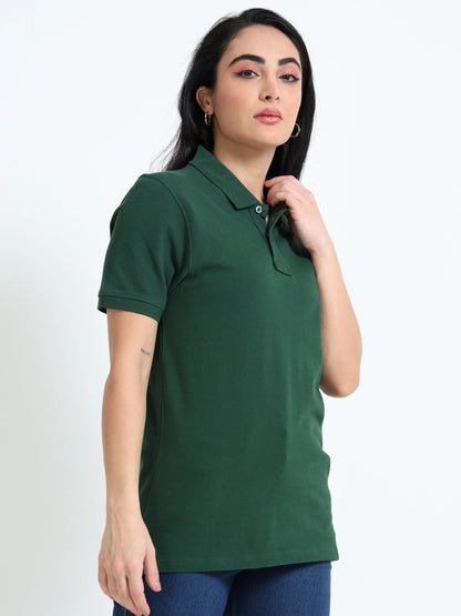Women’s Comfort Cotton Polo - Bottle Green | PallyWear