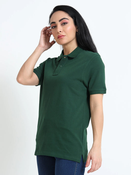 Women’s Comfort Cotton Polo - Bottle Green | PallyWear