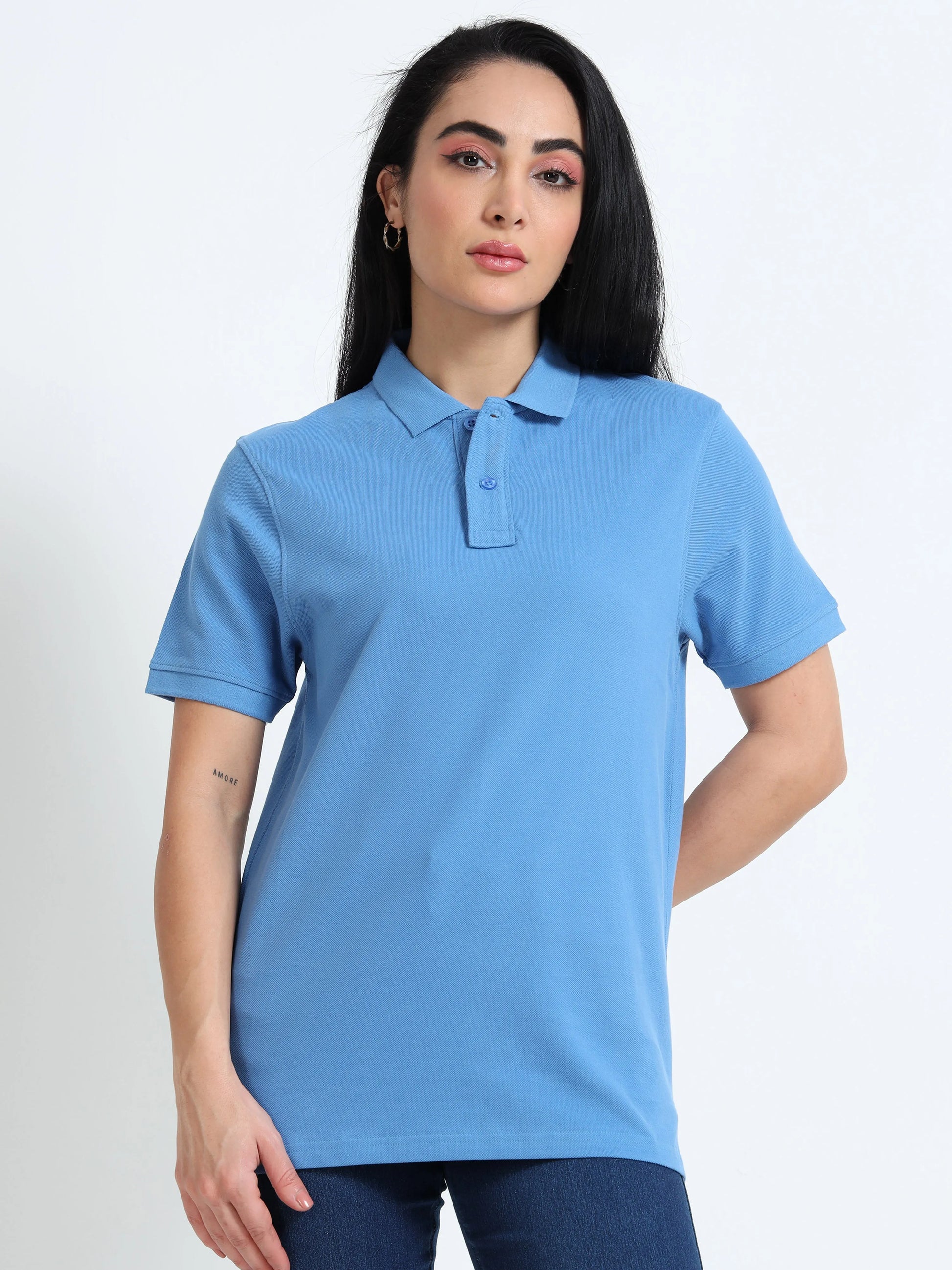 Women’s Comfort Cotton Polo - Sky blue | PallyWear