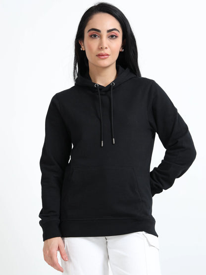 Women’s Cotton Hoodie - Black (Regular Fit) | PallyWear
