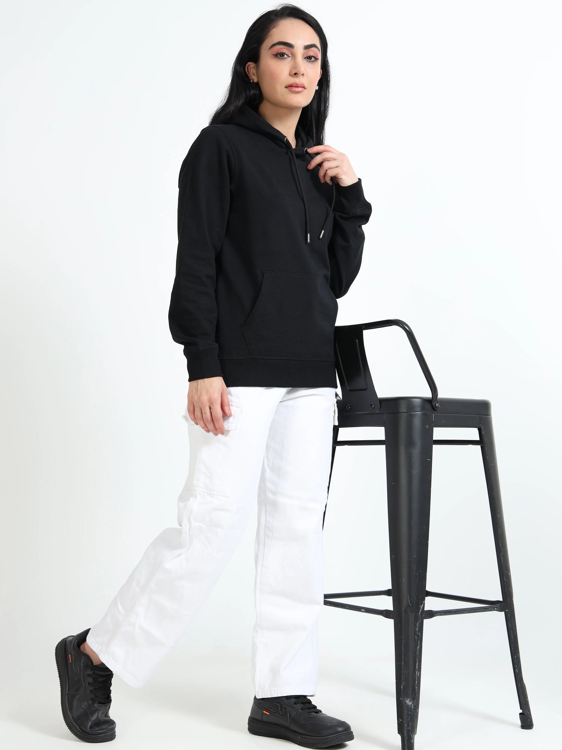 Women’s Cotton Hoodie - Black (Regular Fit) | PallyWear