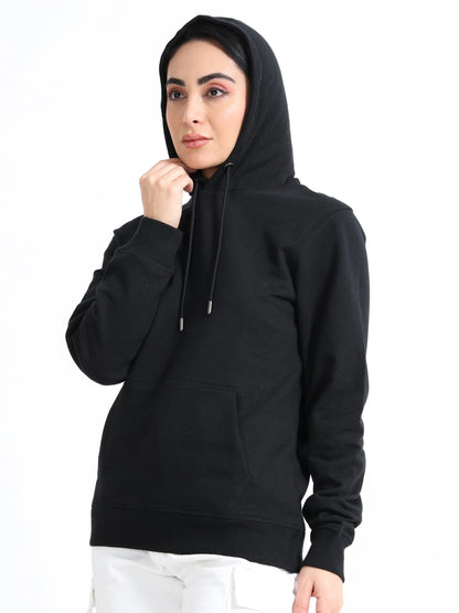 Women’s Cotton Hoodie - Black (Regular Fit) | PallyWear