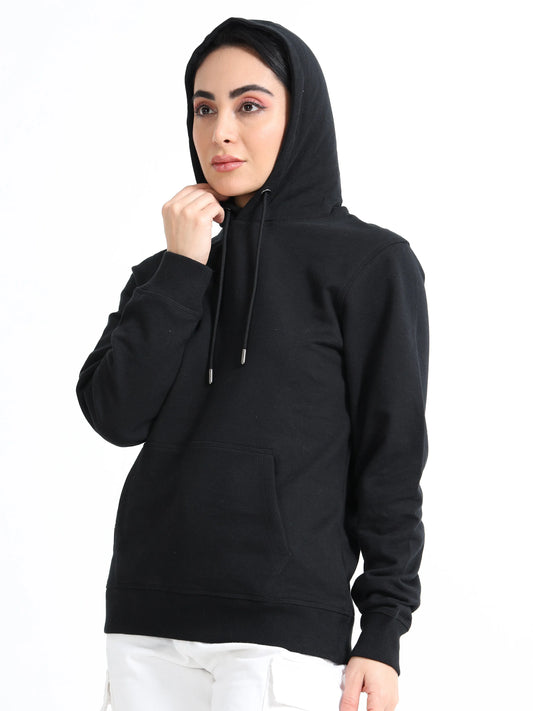 Women’s Cotton Hoodie - Black (Regular Fit) | PallyWear