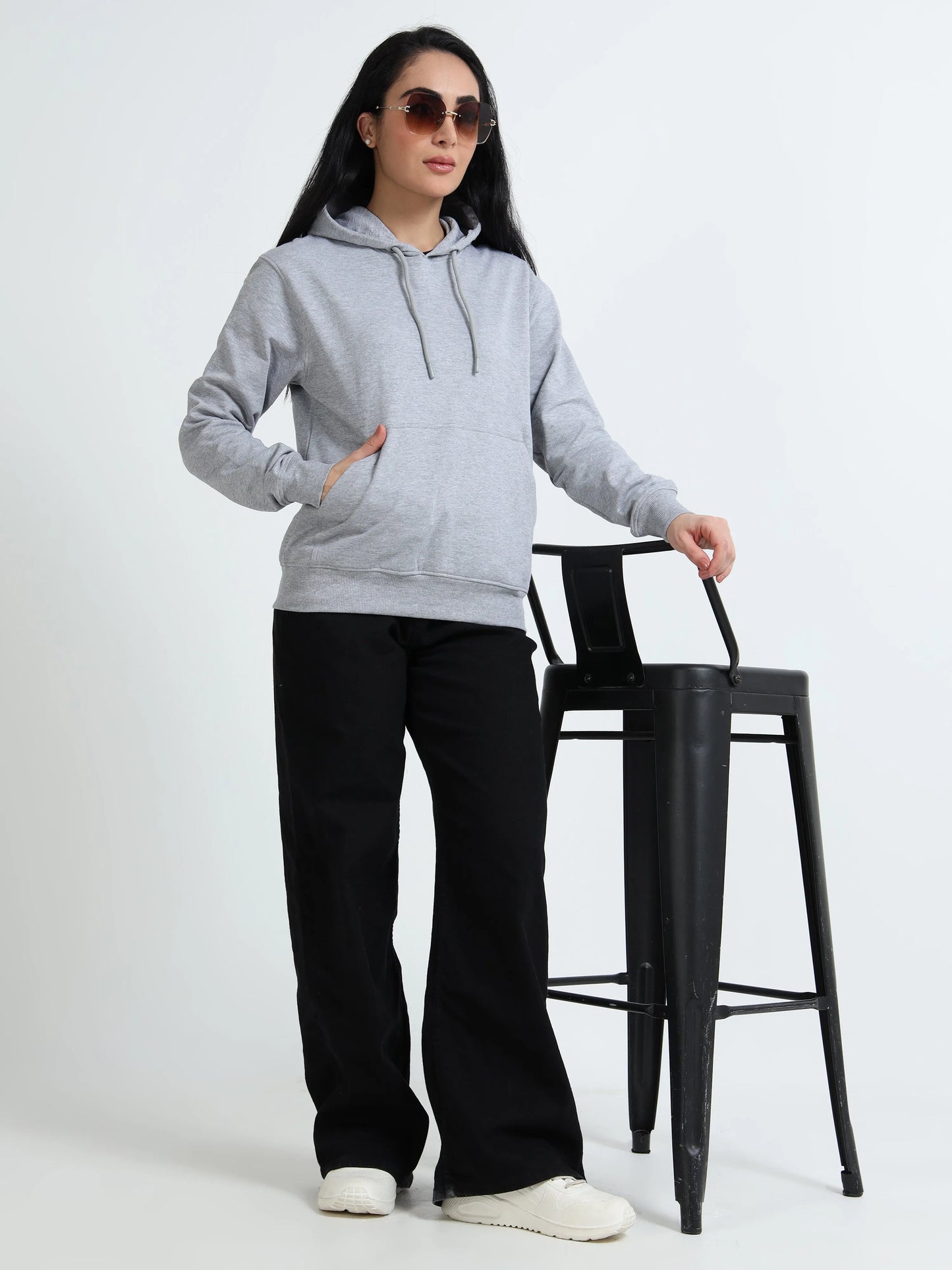 Women’s Cotton Hoodie - Light Grey (Regular Fit) | PallyWear
