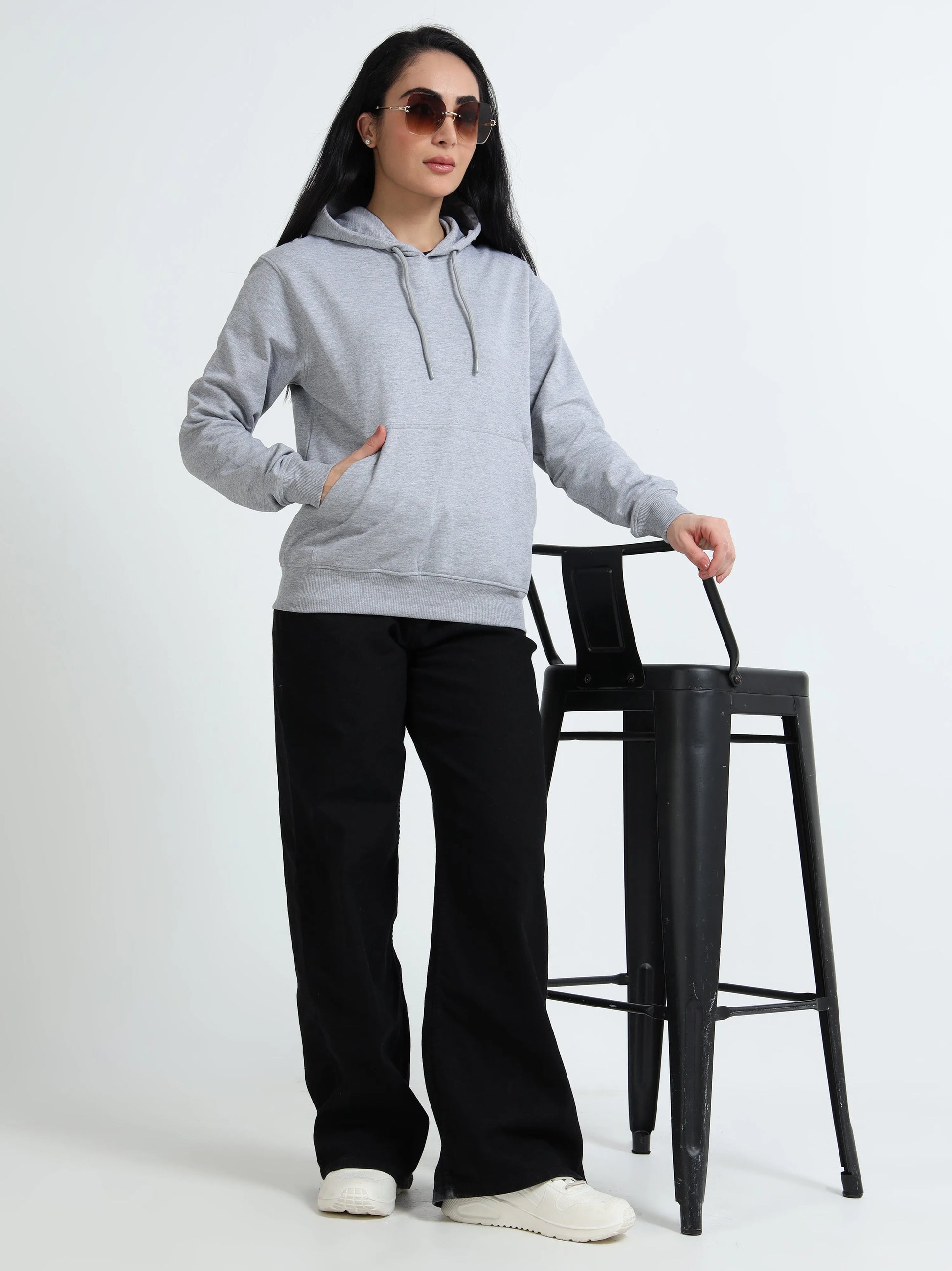 Women’s Cotton Hoodie - Light Grey (Regular Fit) | PallyWear