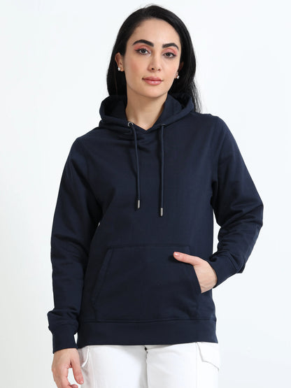 Women’s Cotton Hoodie - Navy Blue (Regular Fit) | PallyWear