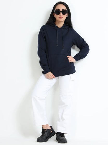 Women’s Cotton Hoodie - Navy Blue (Regular Fit) | PallyWear