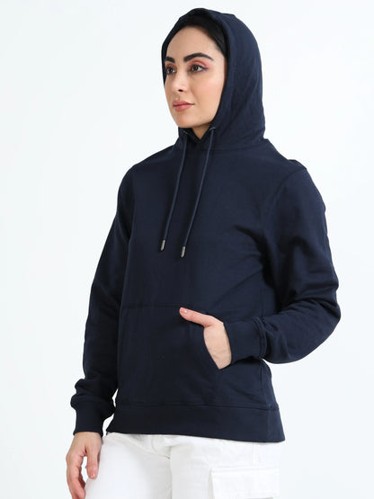 Women’s Cotton Hoodie - Navy Blue (Regular Fit) | PallyWear