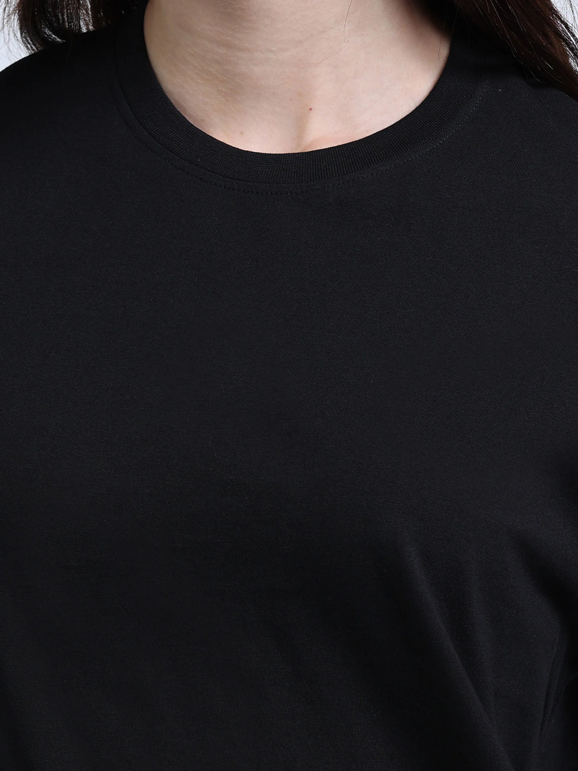 Women’s Cotton Round Neck T-Shirt - Black | PallyWear