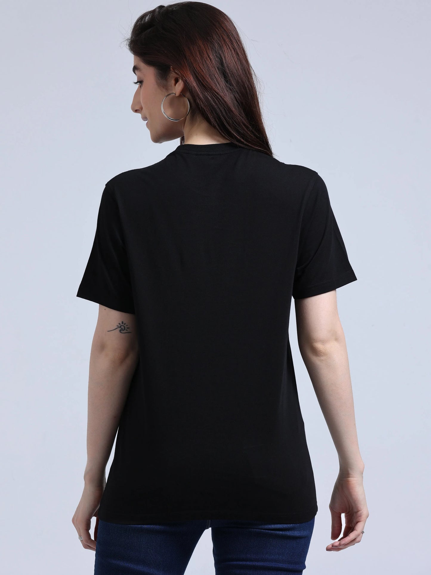 Women’s Cotton Round Neck T-Shirt - Black | PallyWear