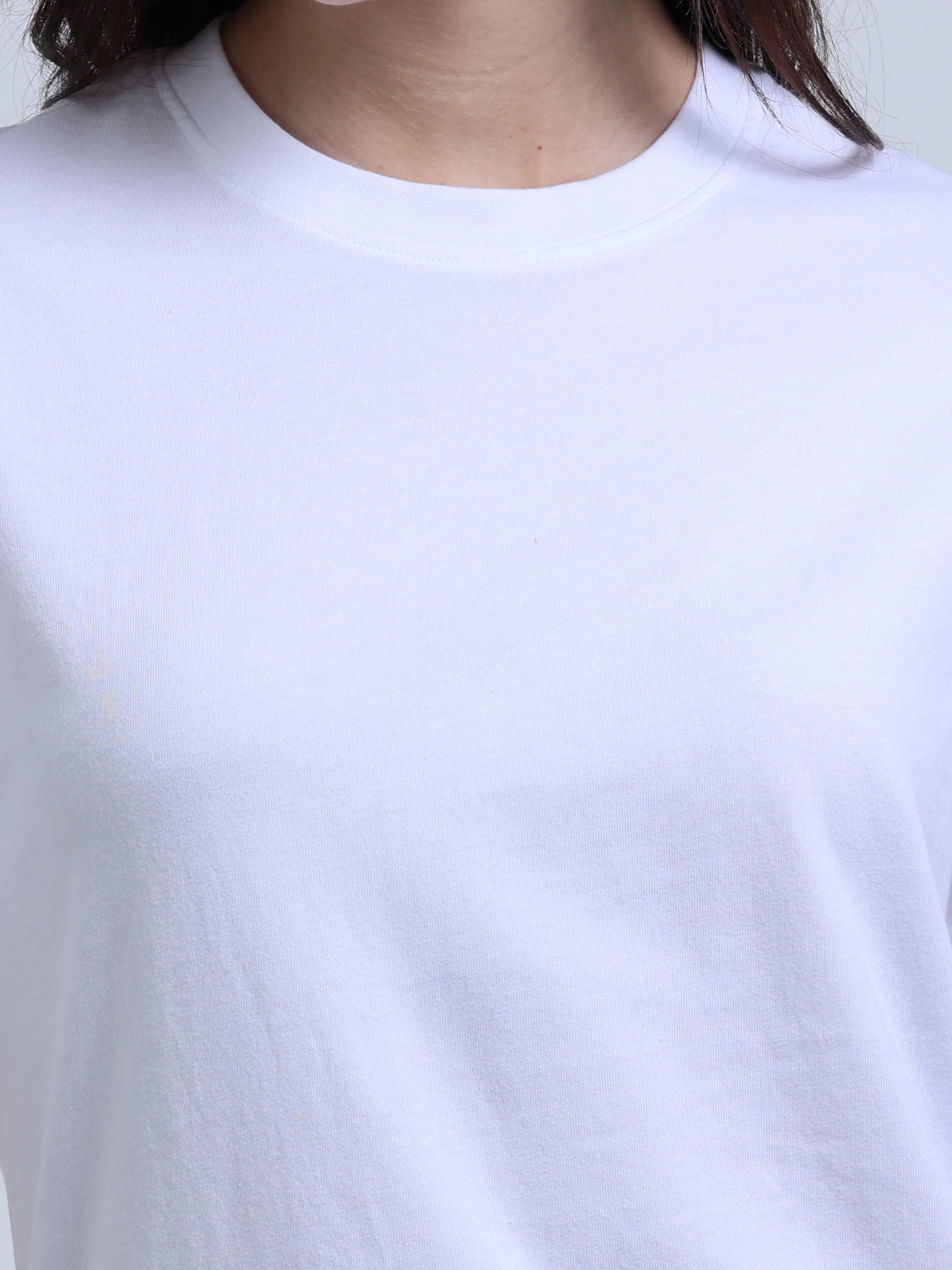 Women’s Cotton Round Neck T-Shirt - White | PallyWear
