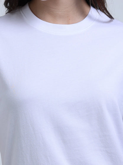 Women’s Cotton Round Neck T-Shirt - White | PallyWear