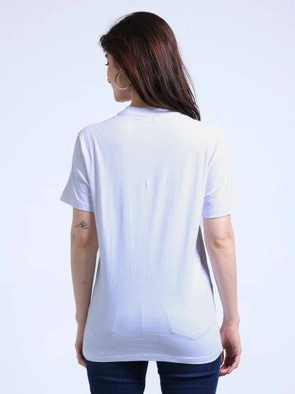 Women’s Cotton Round Neck T-Shirt - White | PallyWear