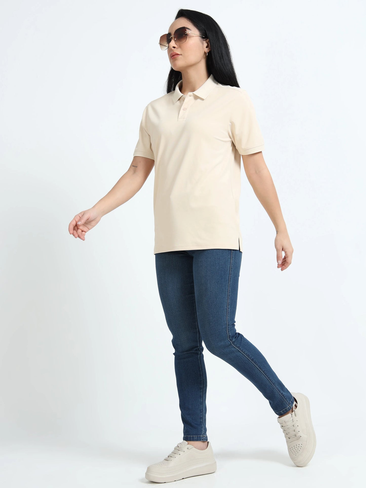 Women’s Everyday Polo T-Shirt - Beige | PallyWear