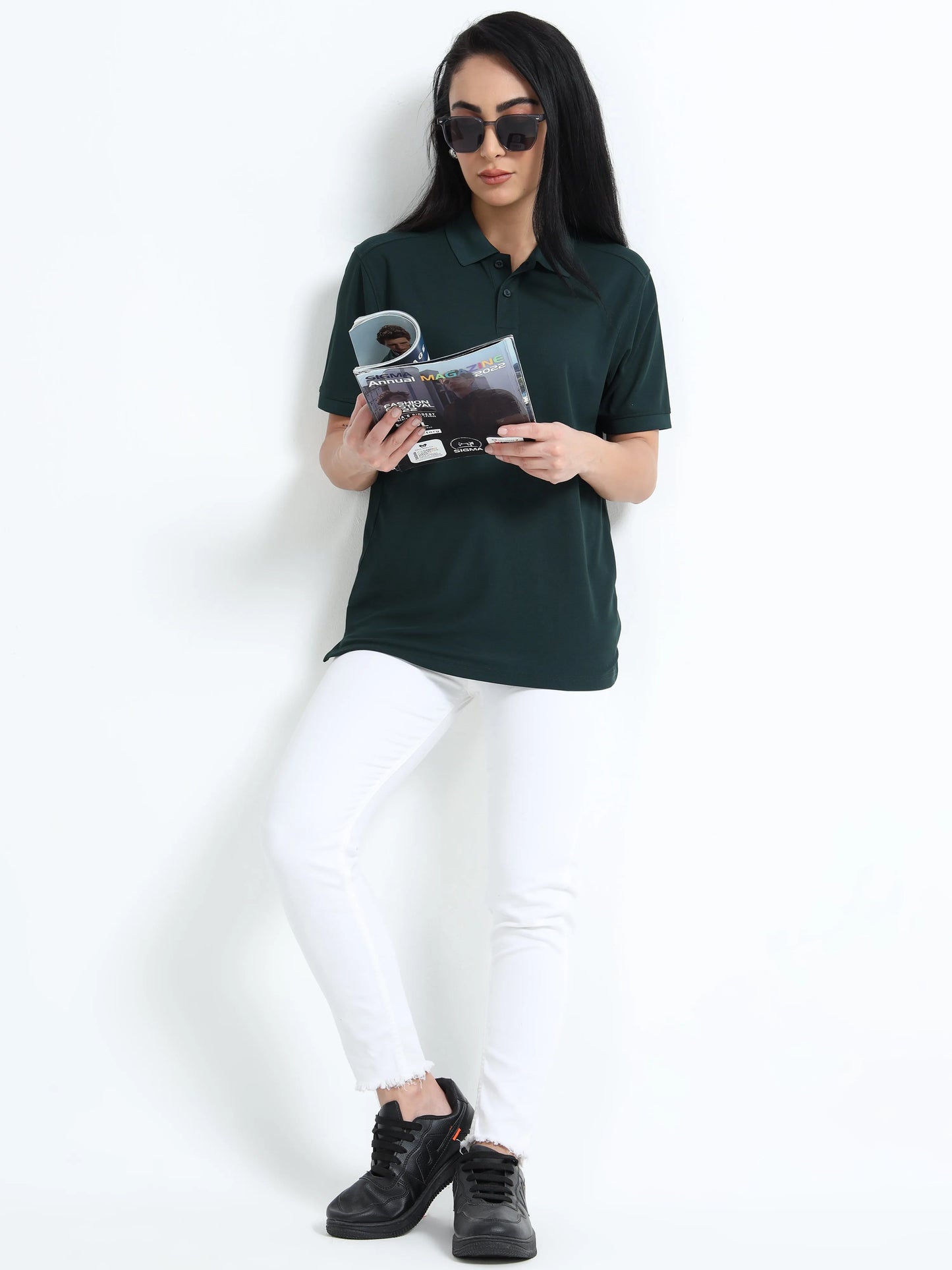 Women’s Everyday Polo T-Shirt - Bottle Green | PallyWear