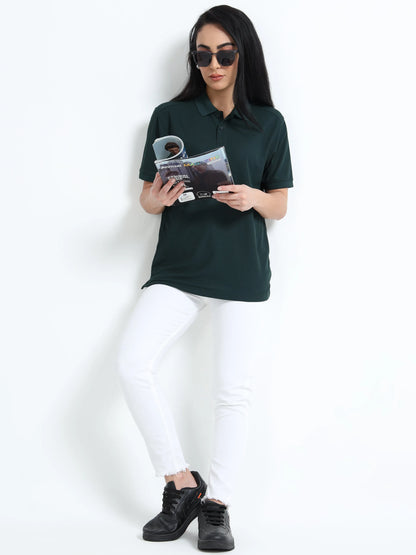 Women’s Everyday Polo T-Shirt - Bottle Green | PallyWear