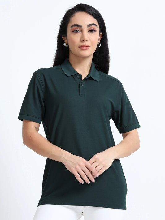 Women’s Everyday Polo T-Shirt - Bottle Green | PallyWear