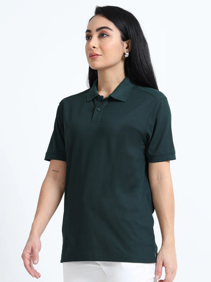 Women’s Everyday Polo T-Shirt - Bottle Green | PallyWear