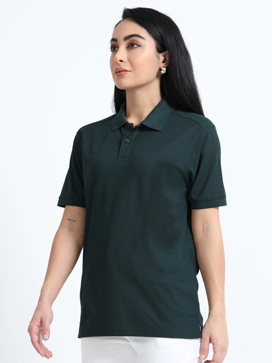 Women’s Everyday Polo T-Shirt - Bottle Green | PallyWear