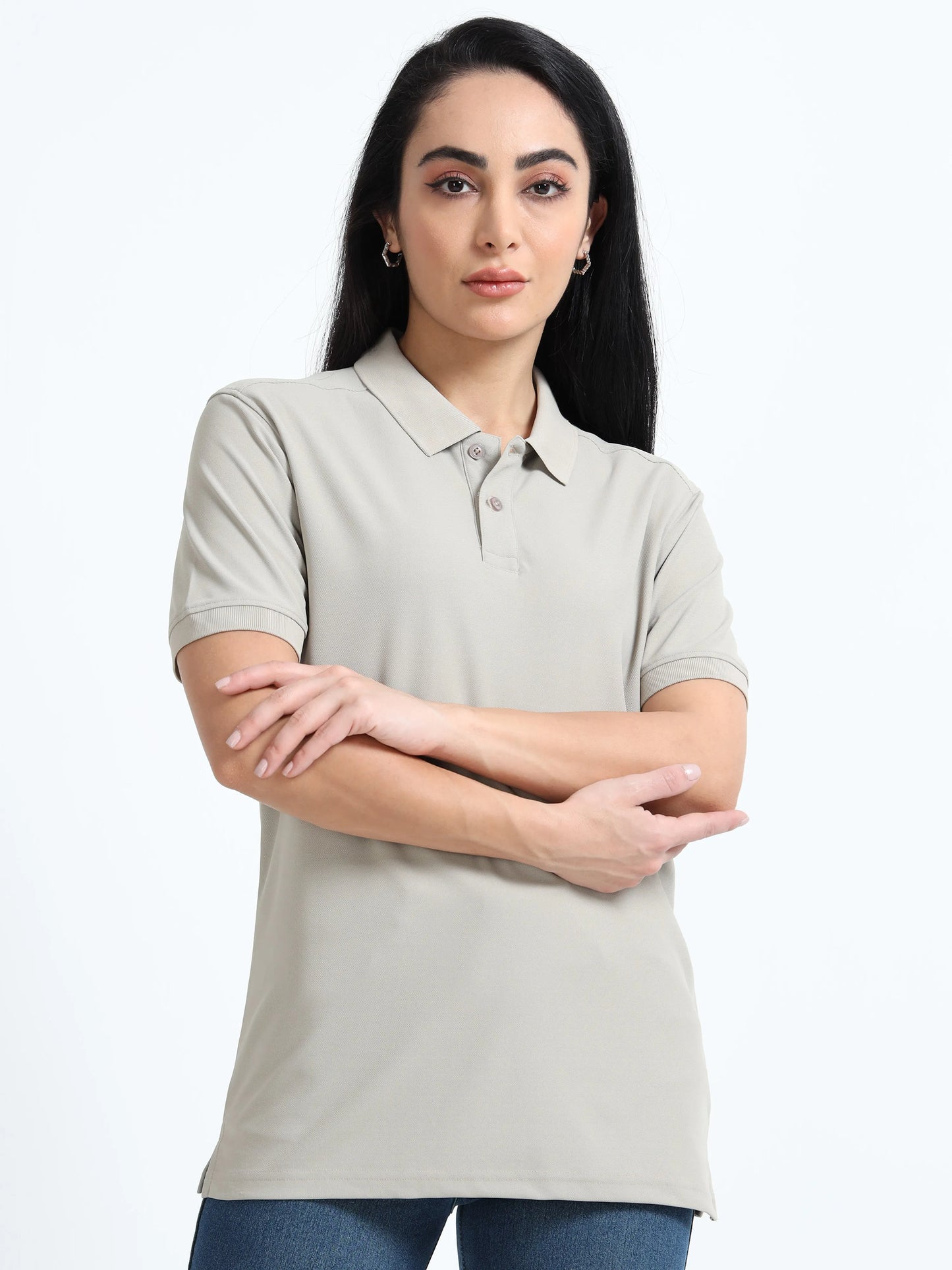 Women’s Everyday Polo T-Shirt - Light Grey | PallyWear