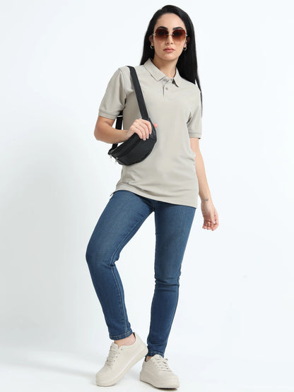 Women’s Everyday Polo T-Shirt - Light Grey | PallyWear