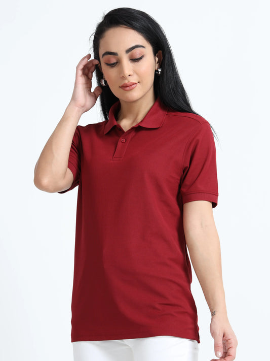 Women’s Everyday Polo T-Shirt - Maroon | PallyWear