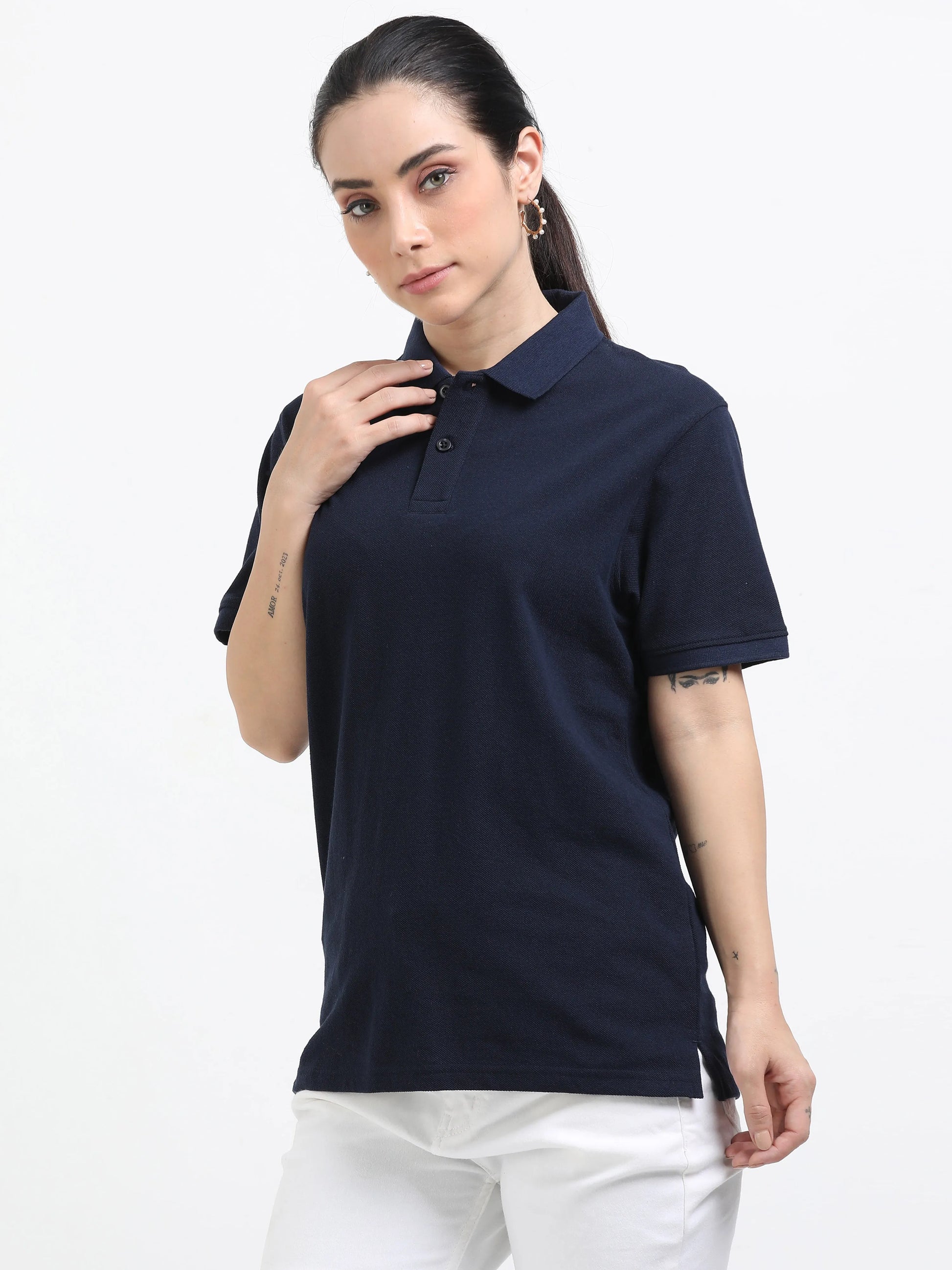 Women’s Premium Blend Polo - Navy Blue | PallyWear