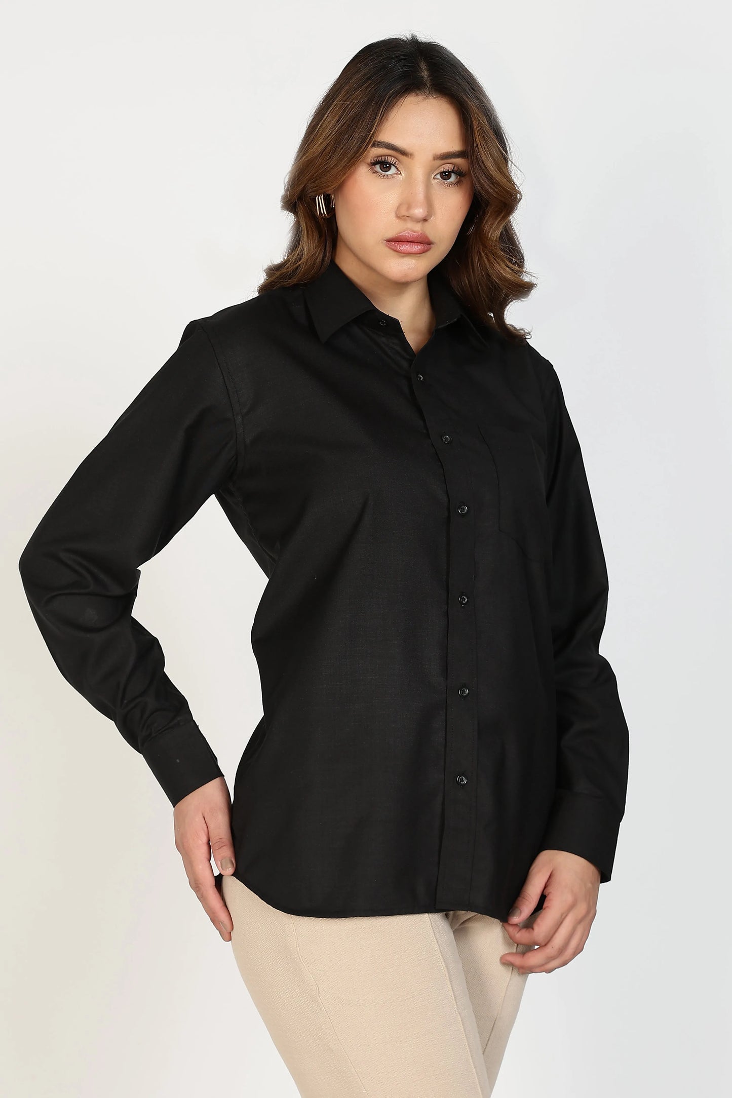 Women’s Premium Cotton Shirt - Black | PallyWear