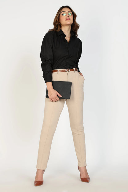 Women’s Premium Cotton Shirt - Black | PallyWear