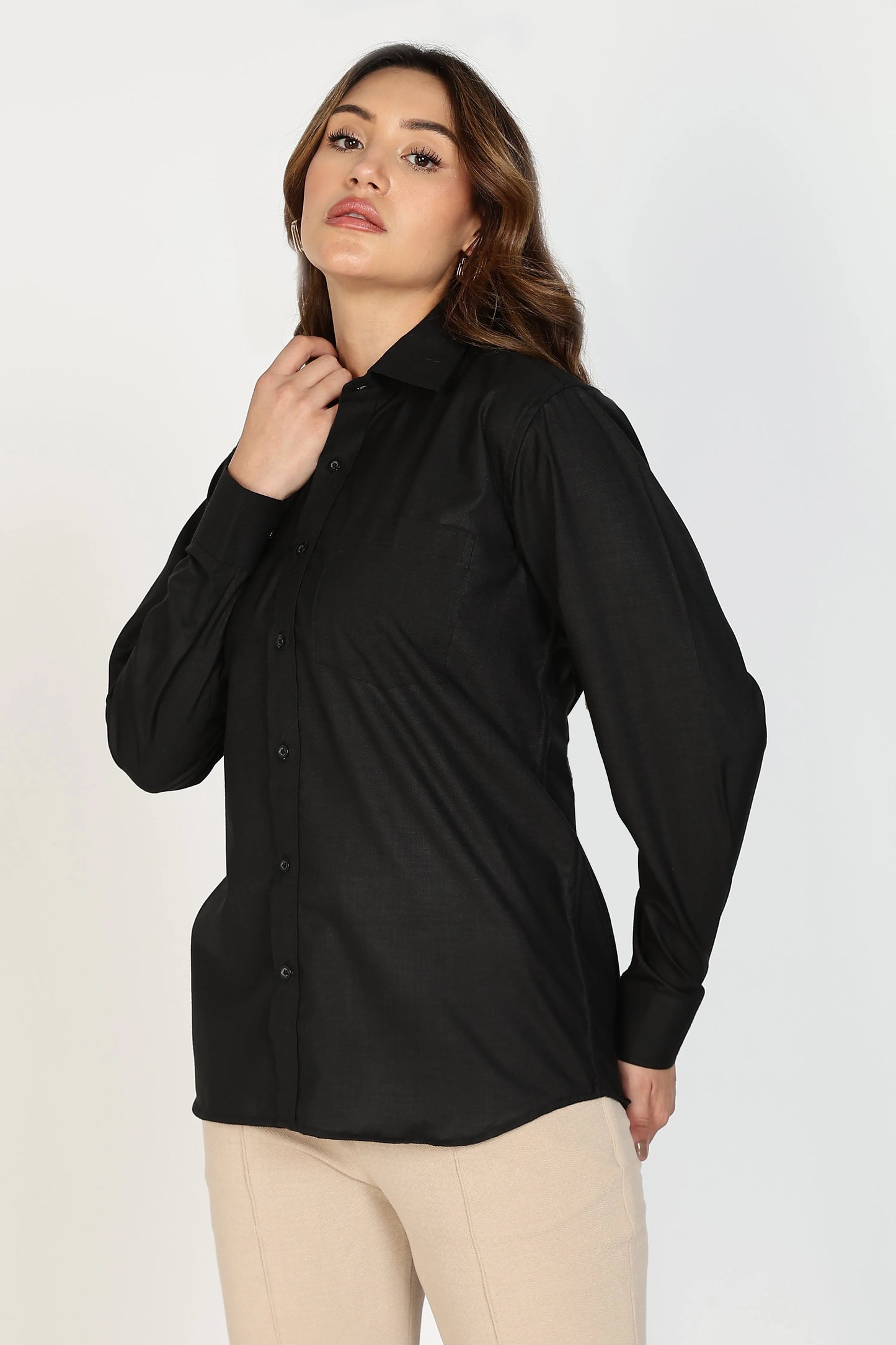 Women’s Premium Cotton Shirt - Black | PallyWear