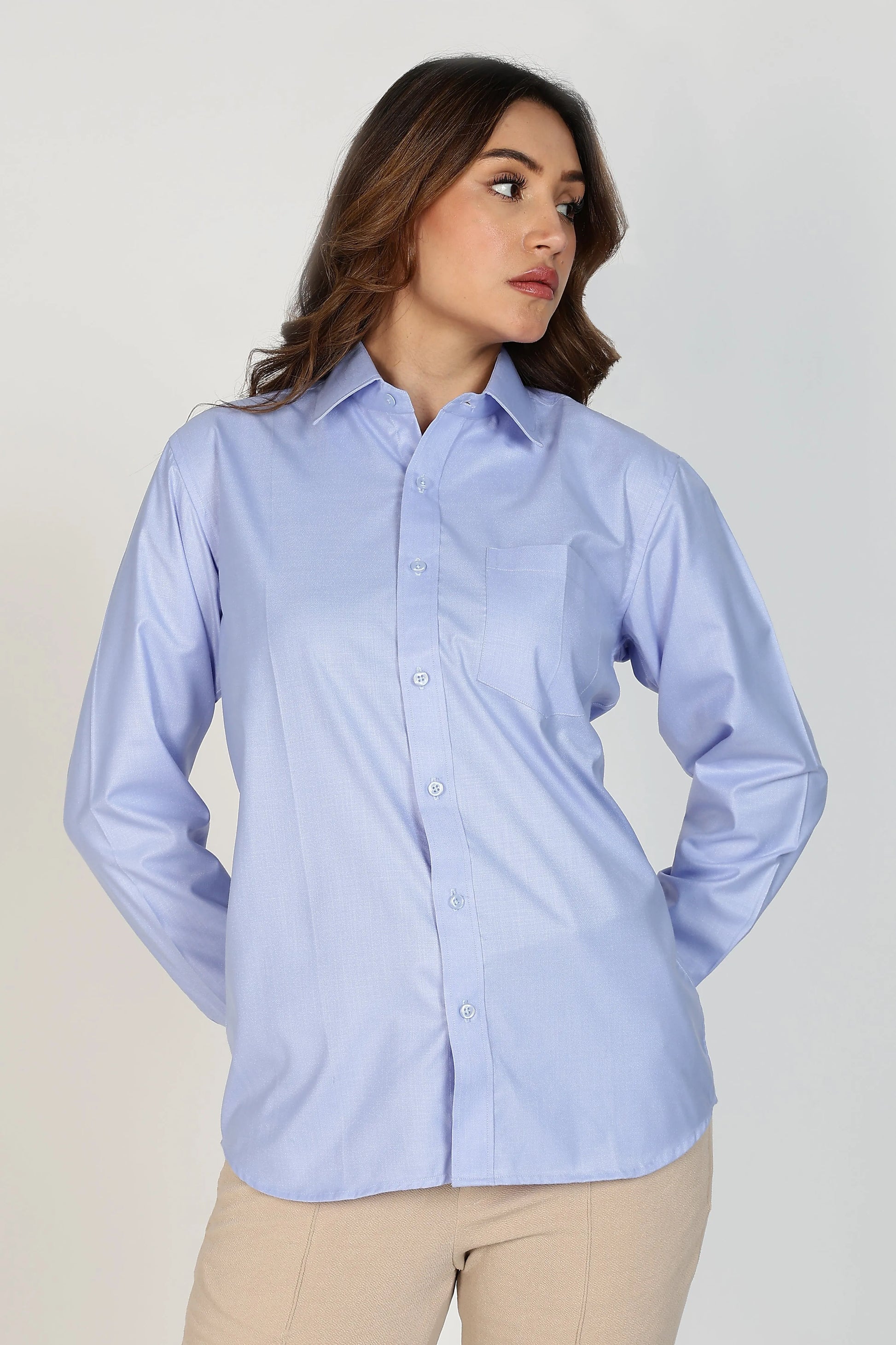 Women’s Premium Cotton Shirt - Blue | PallyWear