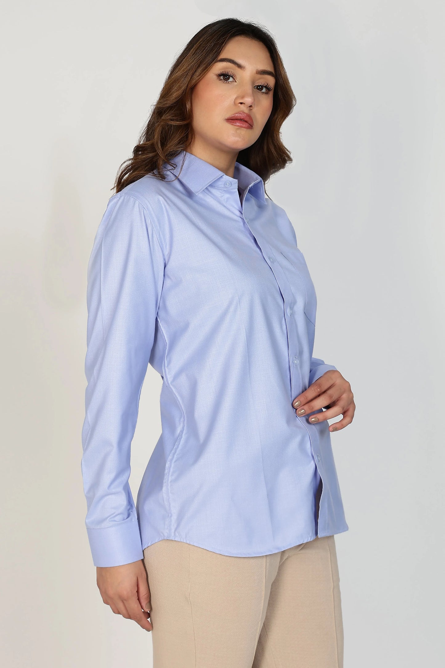 Women’s Premium Cotton Shirt - Blue | PallyWear