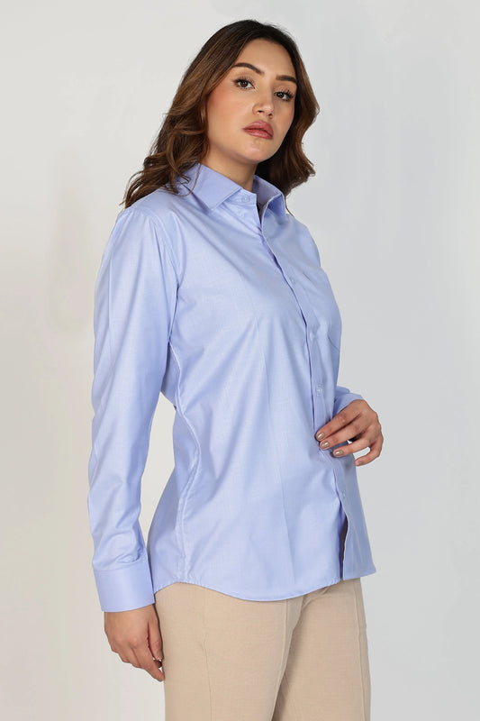 Women’s Premium Cotton Shirt - Blue | PallyWear