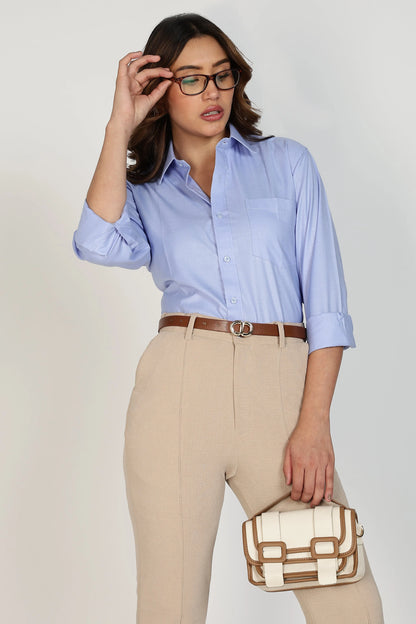 Women’s Premium Cotton Shirt - Blue | PallyWear