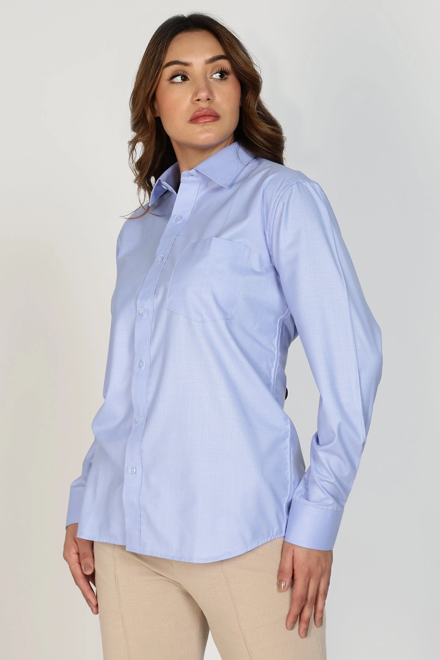Women’s Premium Cotton Shirt - Blue | PallyWear