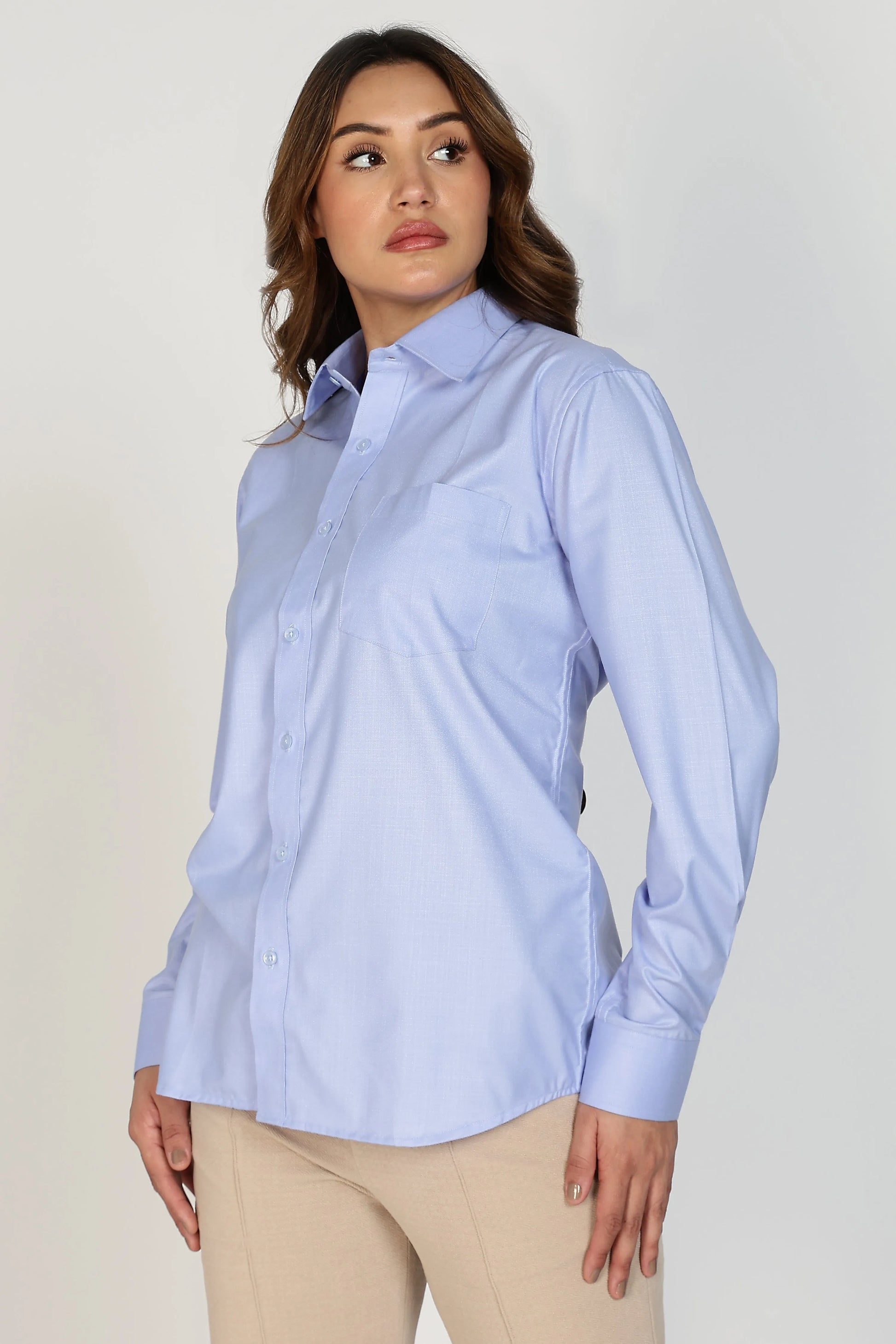Women’s Premium Cotton Shirt - Blue | PallyWear
