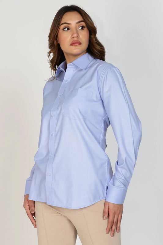 Women’s Premium Cotton Shirt - Blue | PallyWear