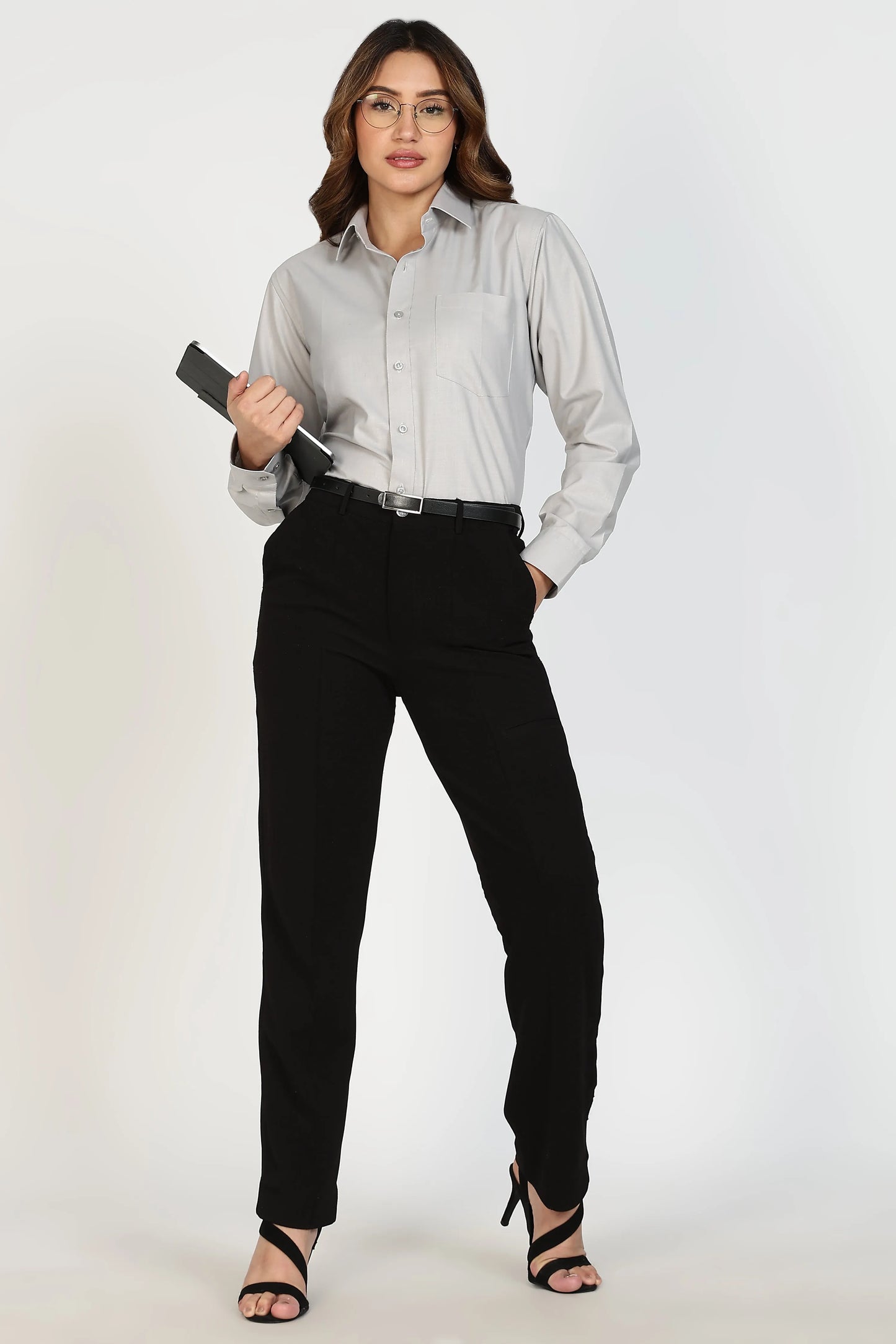 Women’s Premium Cotton Shirt - Grey | PallyWear